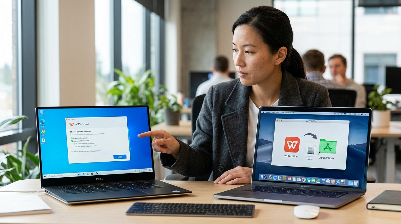 WPS下载 Windows exe 与 Mac dmg 安装步骤