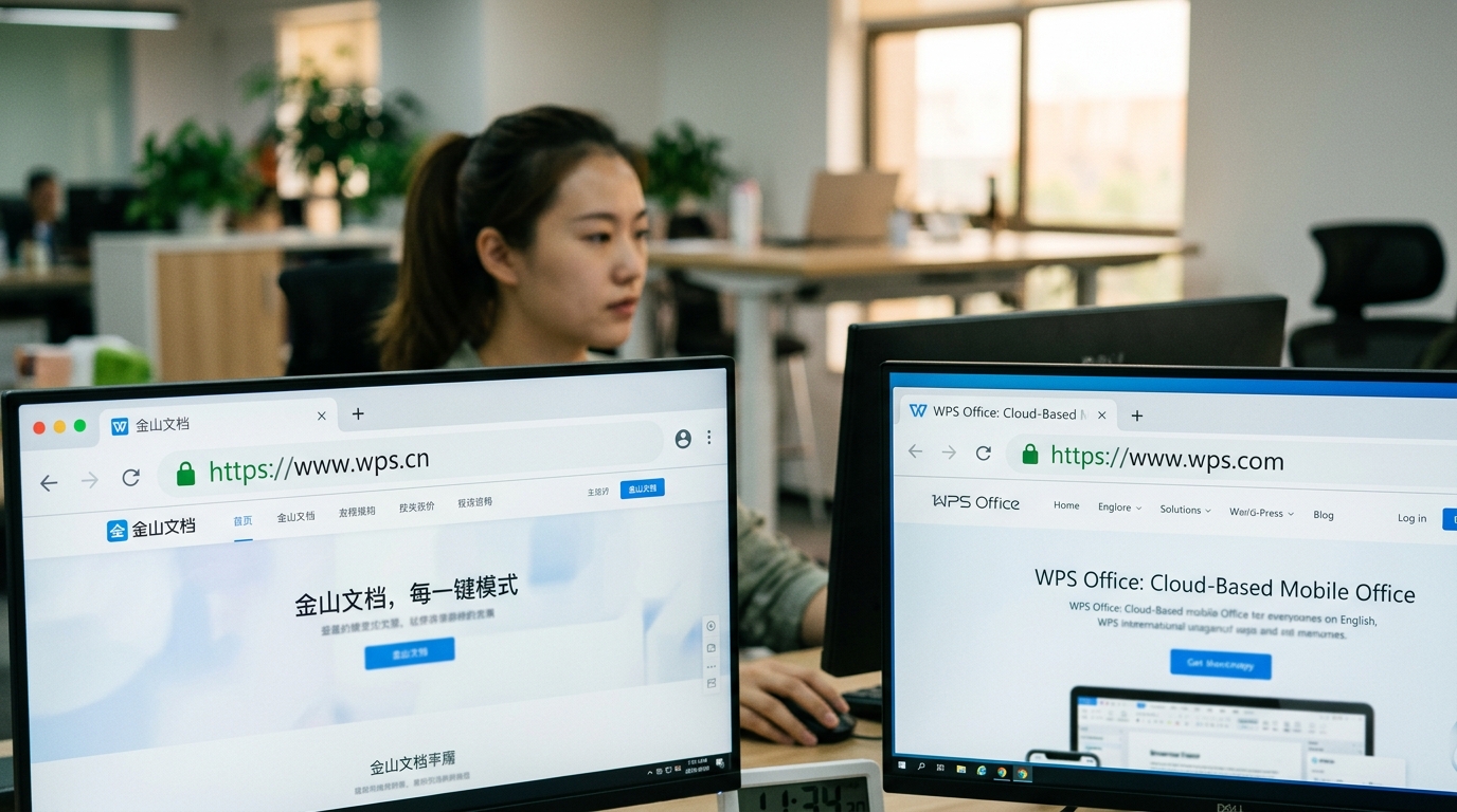 WPS下载官方地址 wps.cn 与 wps.com 域名识别