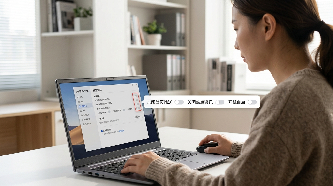 WPS下载安装后关闭广告与捆绑推广的设置路径