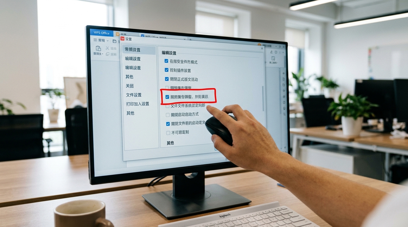 WPS电脑版关闭首页弹窗广告的设置步骤
