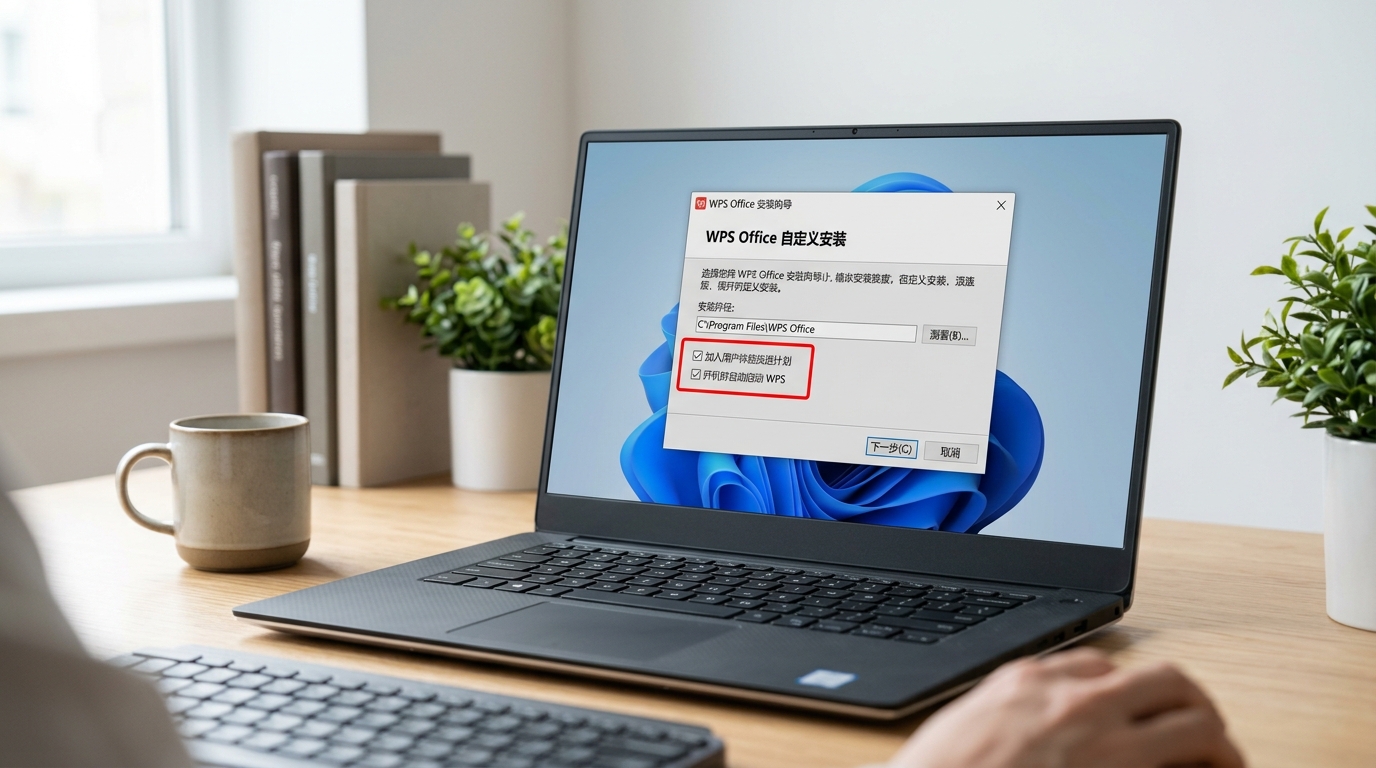 WPS下载安装时取消捆绑软件勾选步骤