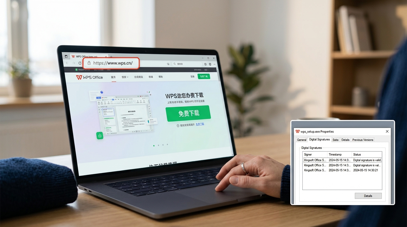 WPS电脑版官网正版下载与数字签名核对